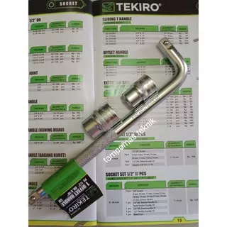 Kunci CVT Tekiro Mata Sok 19mm -22mm + Gagang Sok L Tekiro DR.1/2 Sok Set Tekiro