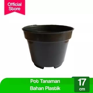 Pot Bunga 17cm Hitam Pot Tanaman Hias Grosir Murah Plastik Pot 17 cm