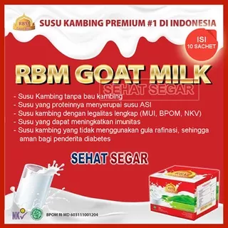 RBM Goat Milk 10`s - Susu Kambing Etawa Premium - BISA COD - exp April 2022