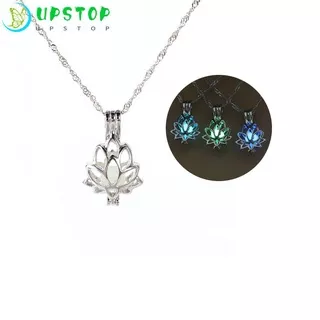 Kalung Choker Liontin Bunga Teratai Glow In The Dark Warna-Warni Dapat Disesuaikan Untuk Hadiah