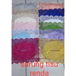 COVER KOTAK TISU MOTIF BUNGA DAN RENDA/SARUNG TEMPAT TISU  RENDA