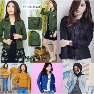 Jaket Jeans Denim Wanita Cewek Oversize Jumbo Hitam Sandwash Big size Bio Blitz Wash Biru Muda Tua