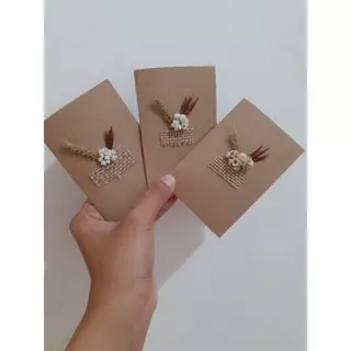 Kartu Ucapan Vintage Aesthetic Bunga Kering Dried flower Greeting Card Rustic