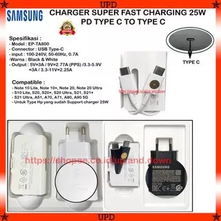 Charger Samsung Galaxy Note 10 ,Note 10+ ,Note 10 Lite  USB Type C To Type C Super FAST Charging 25W Original 100%