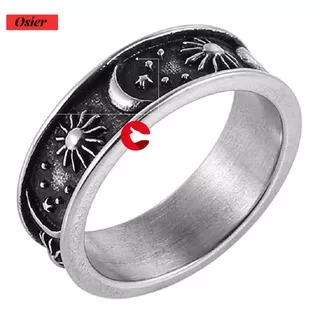 OSIER Exquisite Ring Ring Silver Dainty Fashion Jewelry Sun Stars Moon Ring Bow-Knot Zirconia Cubic Couple Promise Crystal Sparkling Wedding Mood