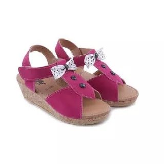 Promo! TDLR Sandal Anak Perempuan Wood Wedges Pink Sandals Girl Wood Wedges Pink - T 7007