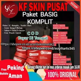 COD  KRIM CREAM LC BEAUTY PAKET KOMPLIT KF SKIN KFSKIN CARE (PAKET TONER+CLEANSER) ORIGINAL BERKODE