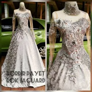 baju penyanyi/baju singer/gaun wedding/gaun silver jaguar perakk