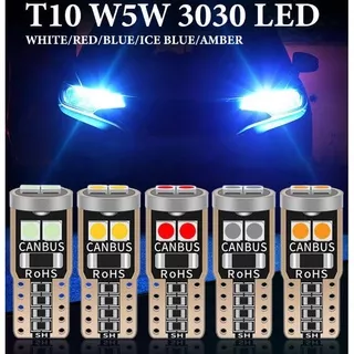 1PC T10 led park light Car W5W canbus light 6SMD 3030 LED Instrument Lights bulb Wedge Plate Dome light no error 12V 6000K car