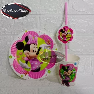 Piring Gelas Kertas Minnie Mouse