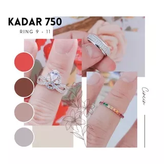Realpic Cincin Emas Putih Asli Kadar 750 | Ring 9 - 11
