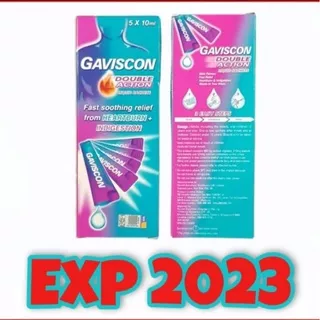 Gaviscon Double Action sachets liquid 5x10 ml obat maag (1 Box isi 5 )