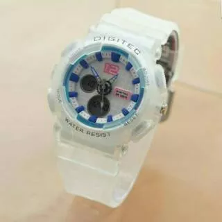 Jam Tangan Wanita Digitec DG-2091T Original Putih Bening