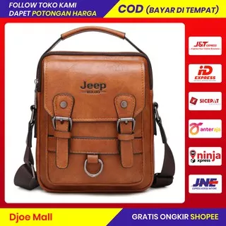 Tas selempang bahu kulit pria jeep buluo anti air import korea original waterproof murah terbaru