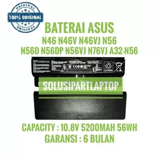 ORIGINAL BATERAI ASUS N46 N56 G56 R501 R701 N76 A31-N56 A32-N56