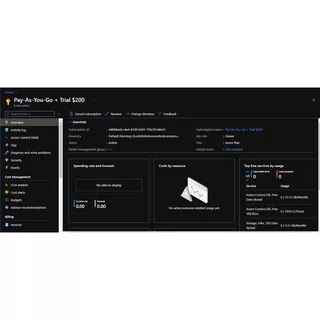 Azure Pay As You Go+Trial Saldo $200 Siap Pakai