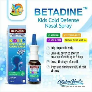 Betadine Cold Defence Kids Nasal Spray - Spray hidung anak| Membunuh bakteri/virus penyebab pilek | 100% ORIGINAL IMPORT
