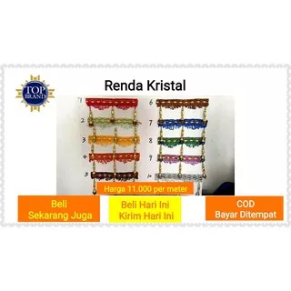 RENDA GORDEN / RENDA KRISTAL (HARGA PER METER) RENDA GORDYN 1 HATI TERMURAH