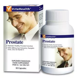 Prostate VitaHealth 30`Capsule Saw Palmeto 500mg, Pumpkin Seed Oil 10mg, Vitamin E 10IU, Zinc 6mg