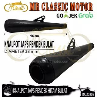 Silencer Knalpot Japstyle Pendek Hitam Bulat Custom