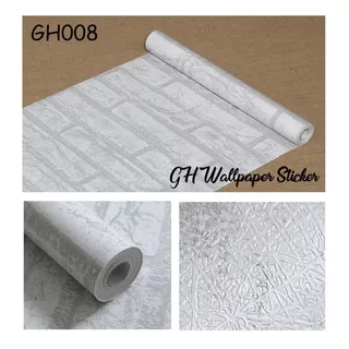 Wallpaper Dinding | Wallpaper Stiker Dinding | Wallpaper Stiker Dinding Kamar Tidur Bata List Abu 10M