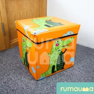 RUMAUMA Organizer Laundry Box Dino Happy Kotak penyimpanan Lucu Murah Pakaian Unik Keranjang Perlengkapan Storage Box Kotak Tempat Buku