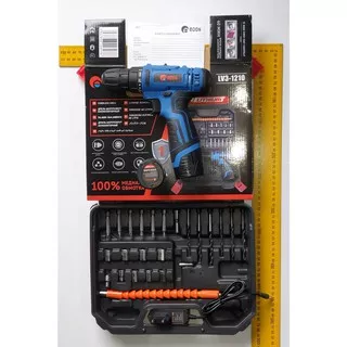 XENON 2 BATERAI Cordless Drill bor baterai 12 V ryu charger Baterai dua ganda Mesin bor cordless Elektrik Drill bor listrik besi kayu full set pilihan Bor tanpa kabel