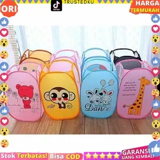 Laundry Bag Keranjang Lipat Tempat Penyimpanan Pakaian Baju Kotor Karakter Lucu Original Londri Box Organizer Cucian Pencucian Mesin Cuci COD