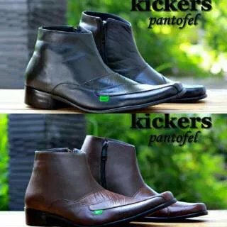 Sepatu Pria Murah Pantofel Kickers Godin Pria Pantopel Kulit Asli Zipper