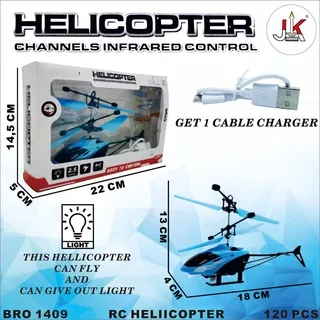 TERBARU PROMO MAINAN ANAK USB HELICOPTER AIRCRAFT RECHARGEABLE INFRARED INDUCTION HELICOPTER HAND SUSPENSION BRO 1409