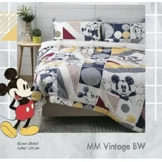 Sprei katun lokal motif mickey mouse