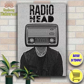 (Bisa COD) Hiasan Dinding Poster Kayu Vintage Radio Head / Banyak Varian /  GD 306