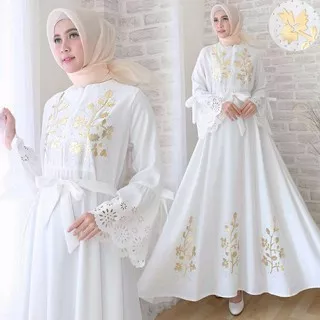 ns FC Holla maxi white gamis syari hitam putih abu merah dress hijab baju muslim gaun pesta cantik