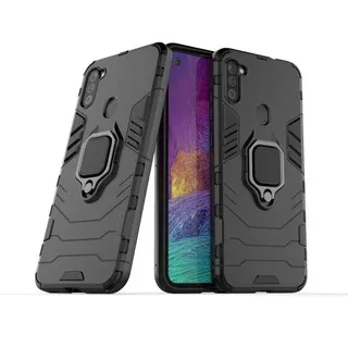 Samsung Galaxy A11 Casing Armor Serat Karbon Silikon TPU untuk HP Samsung Galaxy A 11 GalaxyA 11 Hard Case