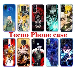 Tecno Spark 6 Go 2020 7 Pova KE5 KE7 LD7 Soft TPU Phone Case Casine CPF12 Anime Naruto Akatsuki Transparent Cover