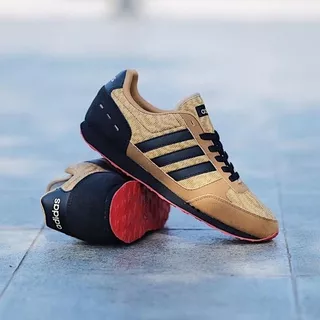 BEST SELLER TERLARIS SEPATU PRIA SANTAI ADIDAS NEO CITY RACER BROWN BLACK SOL ORANGE SEPATU TERMURAH