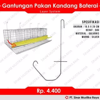 Gantungan Talang / Pakan Kandang Baterai Ayam Petelur - Alat Ternak Ayam Unggas - Peralatan Peternak