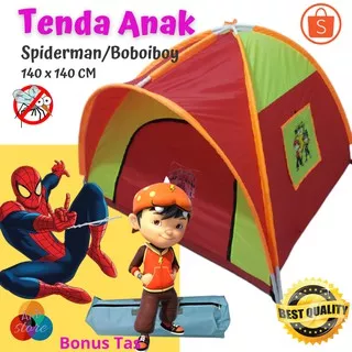 Tenda Anak Ukuran 140 x 140 cm Karakter Spiderman Boboiboy | Grosir Tenda Anak | Tenda Camping COD