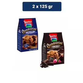 Loacker Quadratini Kakao 125 gr + Loacker Quadratini Dark Chocolate 125 gr