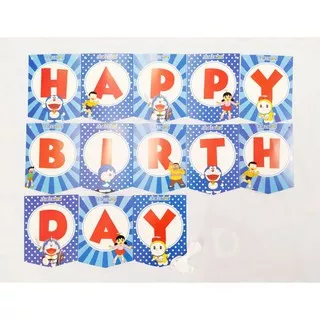 Banner Doraemon | Banner Happy Birthday Doraemon | Banner Ulang Tahun Doraemon | Banner KECIL