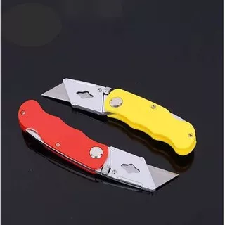 Pisau Cutter Lipat  Foldable Cutter Knife refil isi 5 pcs