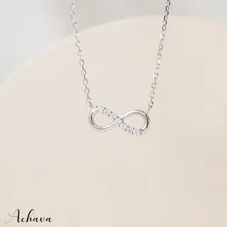 ACHAVA Infinity Necklace Sterling silver 925 with 18k gold plating - Kalung wanita lapis emas aksesoris kalung infinity