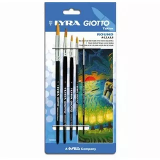 Kuas Lukis Gambar Set 5 pcs Lyra Giotto Round Runcing Brush Art Original