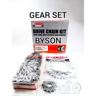 GEAR SET BYSON YAMAHA GIR SET PAKET KOMPLIT RANTAI GEAR DEPAN BELAKANG BISON KUALITAS SANGAT BAGUS STANDAR YGP ORISINIL ORI ASLI ORIGINAL