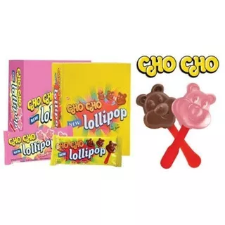 CHO CHO LOLLIPOP COKLAT STRAWBERRY isi 24 pcs TERMURAH