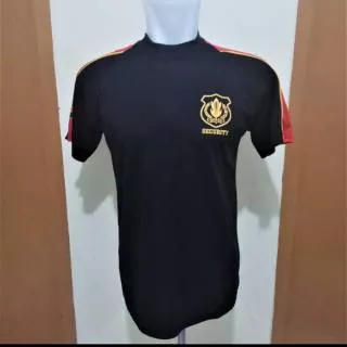 Kaos security hitam/kaos kombinasi security/kaos dalam satpam