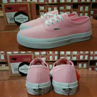 Sepatu Vans Authentic Pink Biscay Pinky Pastel Sole White Putih DT BNIB