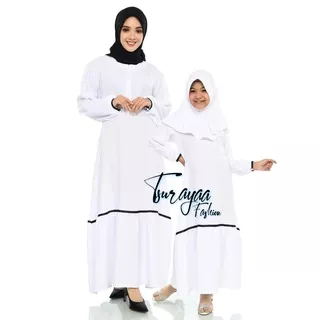 Others gamis Putih Terbaru ibu dan anak gamis anak set hijab gamis couple kekinian terbaru 2021
