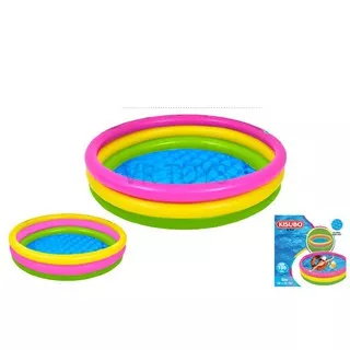 AMO-Kolam Renang Anak PELANGI 3 Ring Kisubo 100x25cm - mainan kolam murah