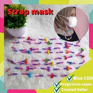 [COD] STRAP MASKER MUTIARA PREMIUM HIASAN BUNGA & POLOS / KALUNG MASKER MONTE MANIK / TALI MASKER